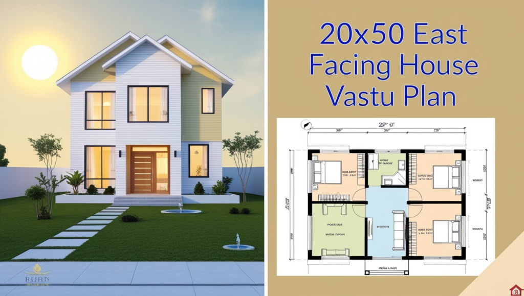 20x50 East Facing House Vastu Plan